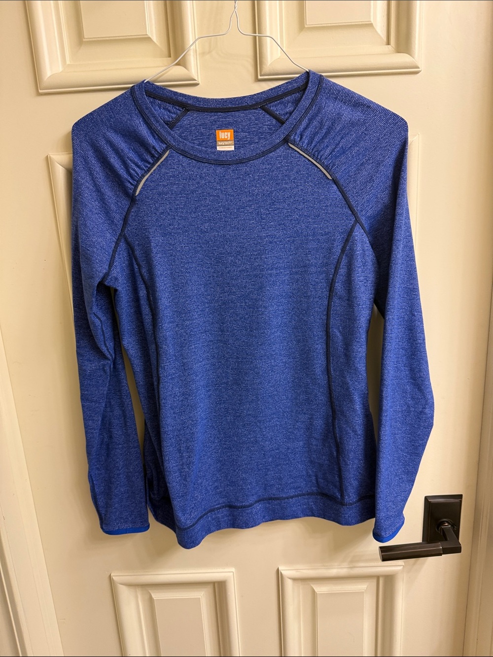 Lucy Blue Heather Long Sleeve Performance Top